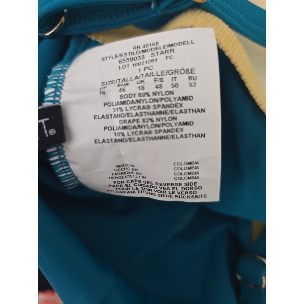 Miraclesuit NWT Maldives Blue Underwire Women's One Piece Swimsuit Size 16 t15 - Picture 7 of 8